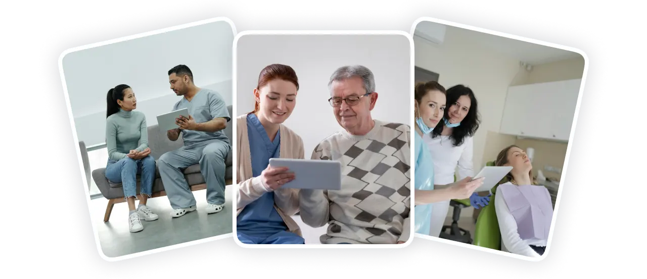 Doctors talking to patients