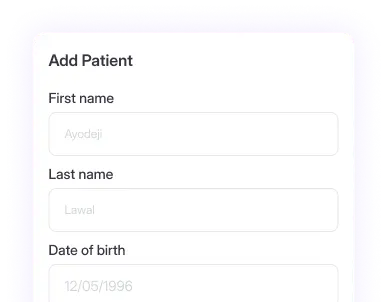 form for adding patients